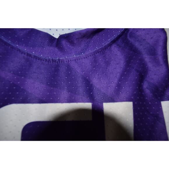 LSU Football Jersey #44 Mallet Purple Shirt Mesh Knit 2-Tone Stripes Tiger Fan M - Picture 6 of 7